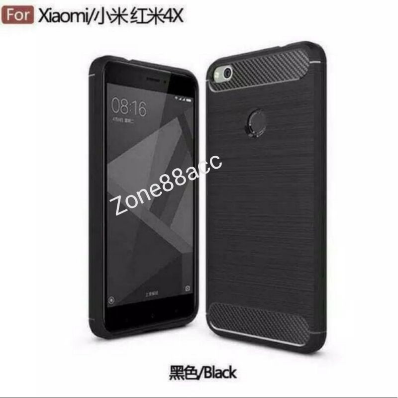 Redmi 4 4X Silicon Case Softcase iPAKY Carbon Casing Cover TPU