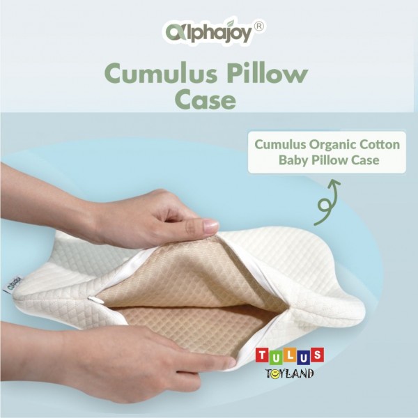 Sarung Bantal Alphajoy CUMULUS Pillow Case Bamboo Organic Cotton Premium Jacquard Wedge Pillowcase Anak Bayi anti alergi halus lembut