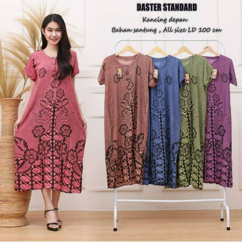 Daster Batik Print Motif Cantik Kancing Depan Busui Adem Murmer Murah Meriah