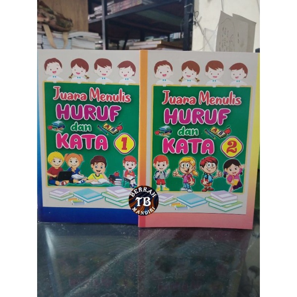 buku juara menulis huruf dan kata,  paket 2 buku 1&amp;2 (15×24cm)