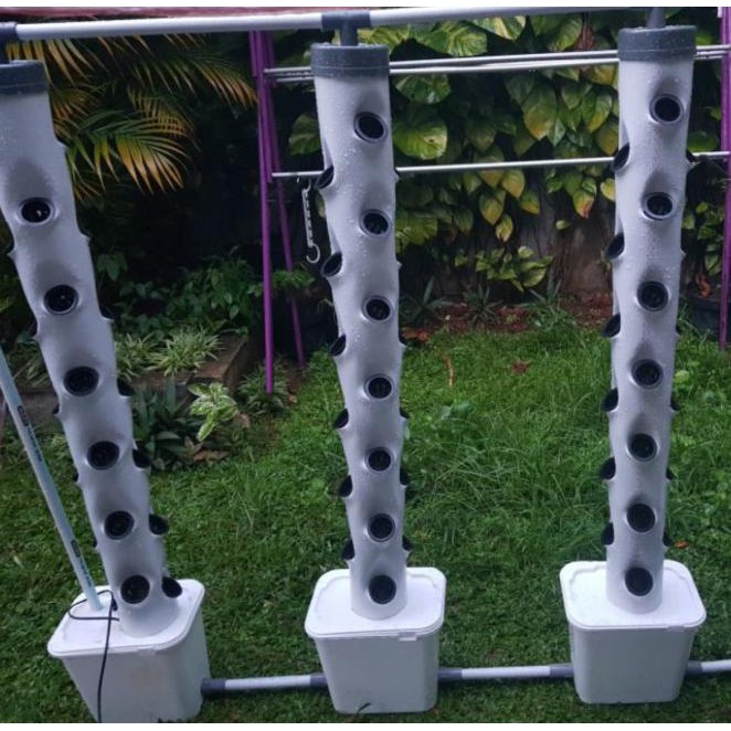 Paket Set Pipa Hidroponik Vertikal Paket 2/3/4 Tower Siap Tanam - Tower 1