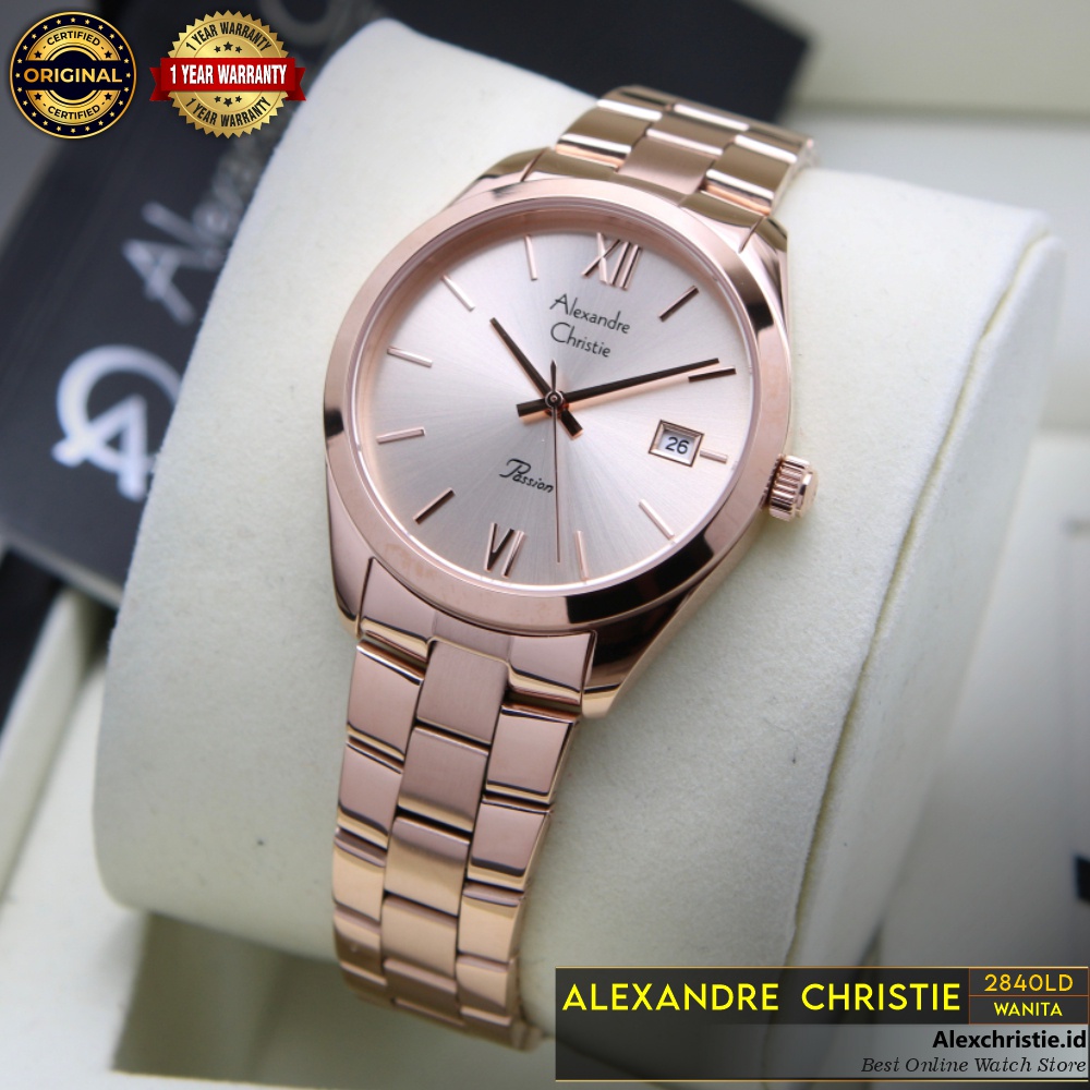 New 2022 Jam Alexander Christie Wanita 2840LD Full Rosegold Original - Cantik Mewah Elegan