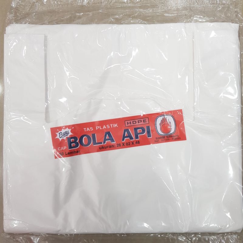 KRESEK BOLA API PUTIH UK 28X48X0.2