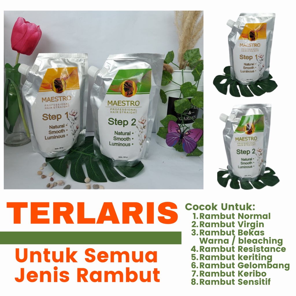 Pelurus Rambut Permanent Maestro Professional Obat Smoothing Salon Kiloan Cocok Untuk Rambut Keritin