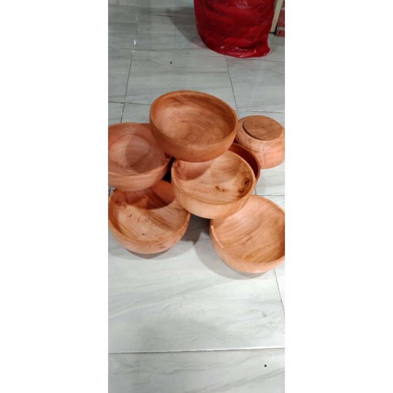 Mangkok kayu JUMBO diamater 19 cm