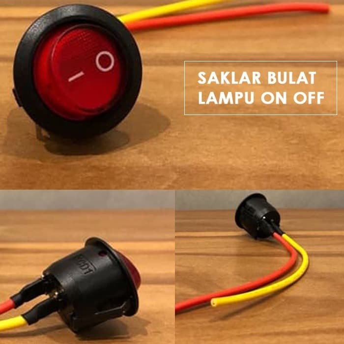 Saklar Switch Tombol Bulat On Off Led Motor Mobil Lampu Universal