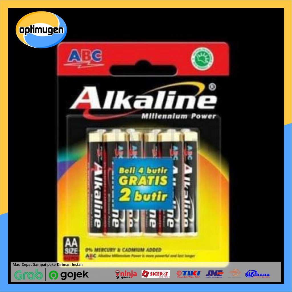 Baterai Alkaline ABC AA untuk Jam Dinding dan Senter