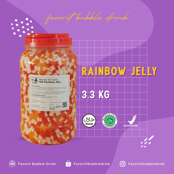 

DISKON - (BISA COD) QQ RAINBOW JELLY ITPIN 3.3 KG