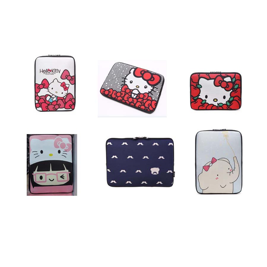 Tas Sarung Laptop Sleeve Softcase Hello Kitty Neoprene 14 inch White