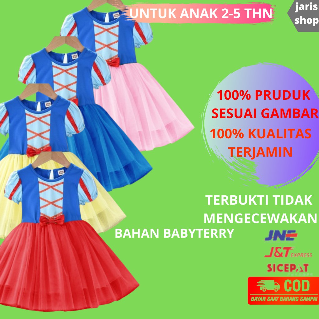 Baju Anak Cewek Import Korea  Dres Dress Ulang Tahun Anak Perempuan Ultah Princess  3 4 5 Tahun