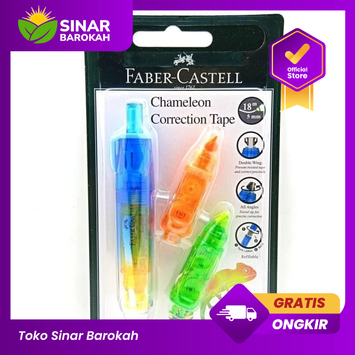 

CORRECTION TAPE CHAMELEON + 2 REFILL BAR BLUE 163351R FABER CASTELL