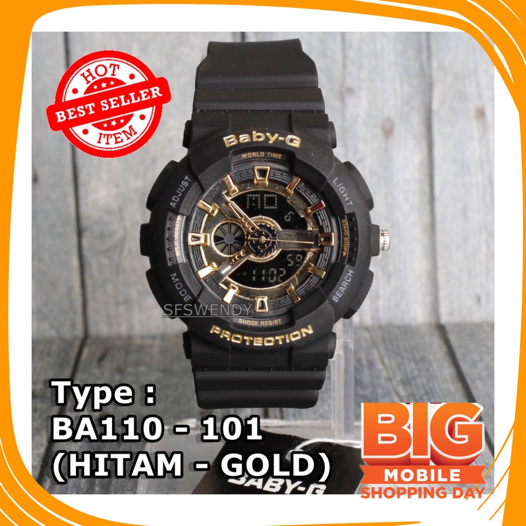 JAm Cewe Pink Bue Sky Gold Silver rubber Anti karat Air / TERLARIS  Jam tangan wanita & anak Baby-G 