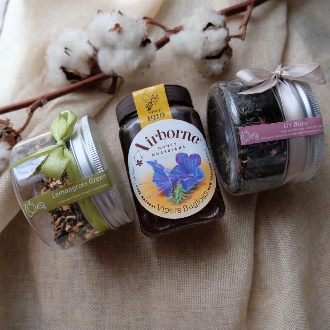 

HONEY BEE GIFT SET - HEALTHY HAMPERS ARTISAN TEA COFFEE- AIRBONE MADU