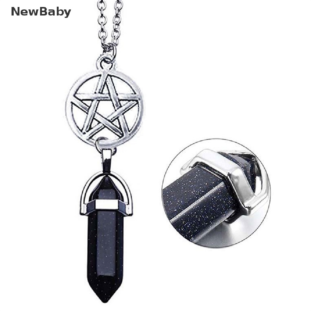 Kalung Liontin Batu Chakra Bintang Pentagram Gaya Vintage Untuk Wanita