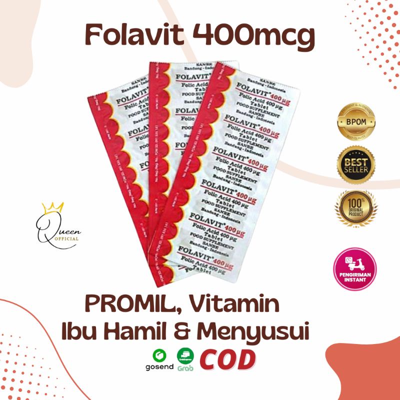 Folavit 400mg Asam folat vitamin kesuburan untuk ibu hamil dan menyusui