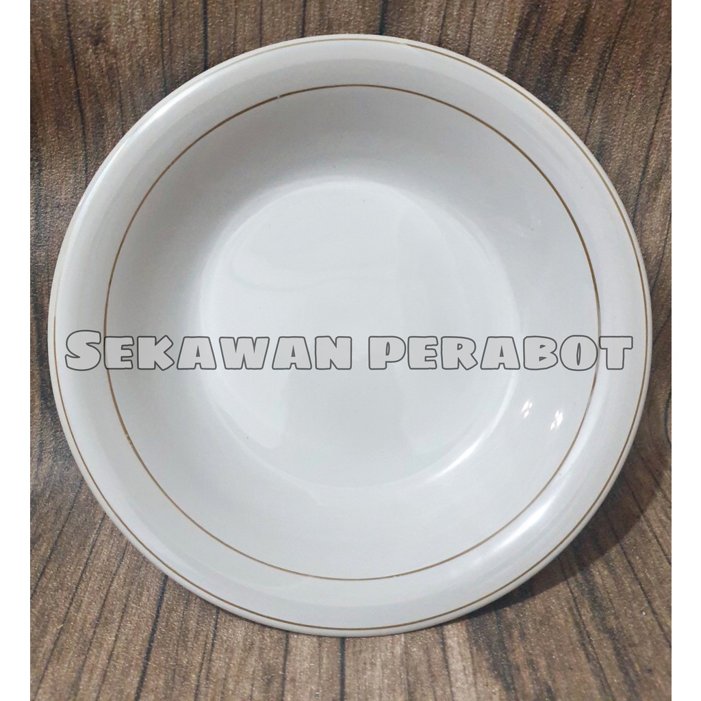 PESMONI 9 INCH PIRING MAKAN LIST EMAS/ SILVER PIRING KERAMIK PIRING BESAR