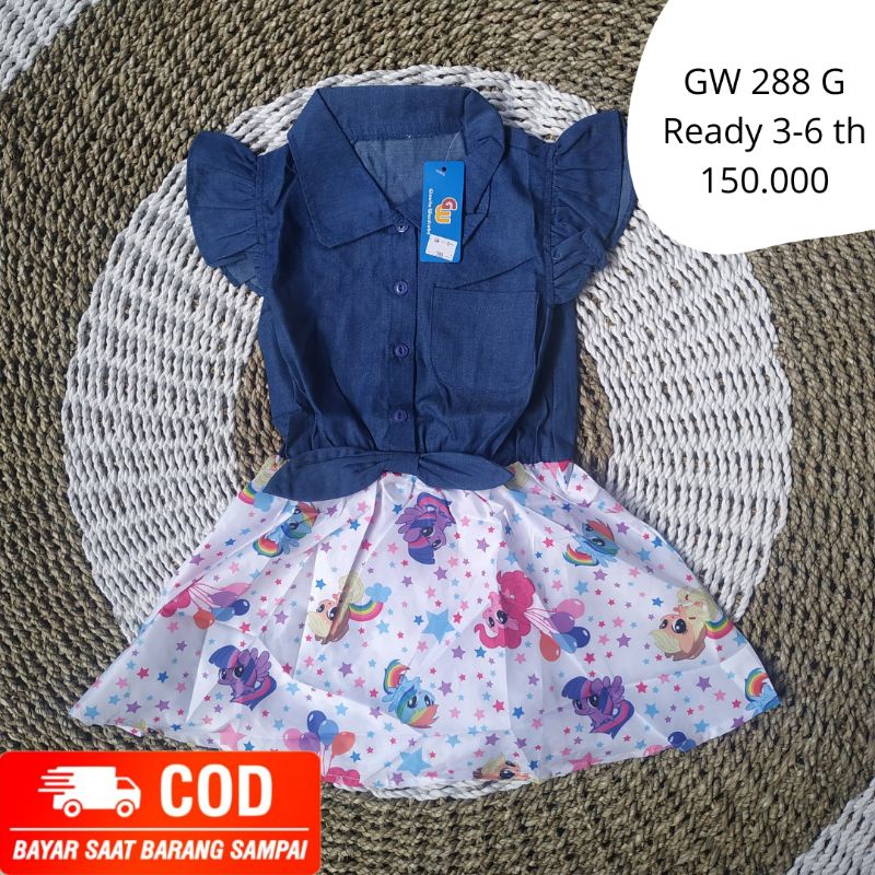 GLEOITE WARDROBE DRESS LEKTON IMPORT ANAK CEWEK USA 3-7 TAHUN TUNIK MURAH BAHAN KNITTED FABRIC DAN J