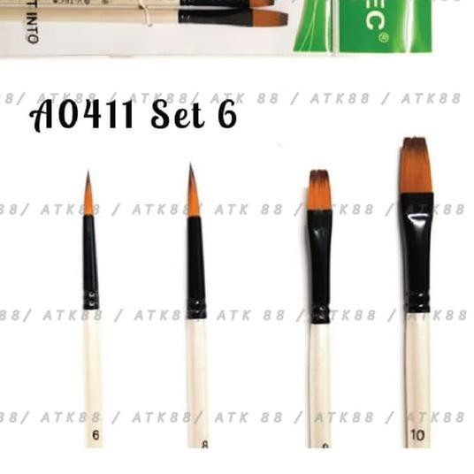 

☞ V-Tec Brush A0411 Set 6 / Kuas Lukis Set isi 6 / VTEC Artist Brush ✮