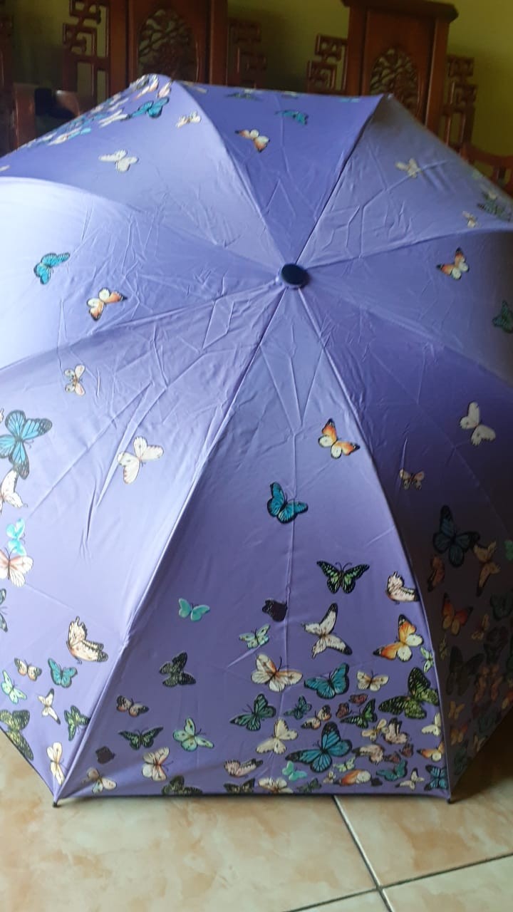 Payung Lipat 3 / Payung Mini/ Payung Anti Uv/ Payung Motif Kupu Kupu - 17109