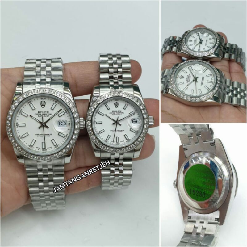 JAM TANGAN ROLEX COUPLE AUTOMATIC FULL STAINLESS