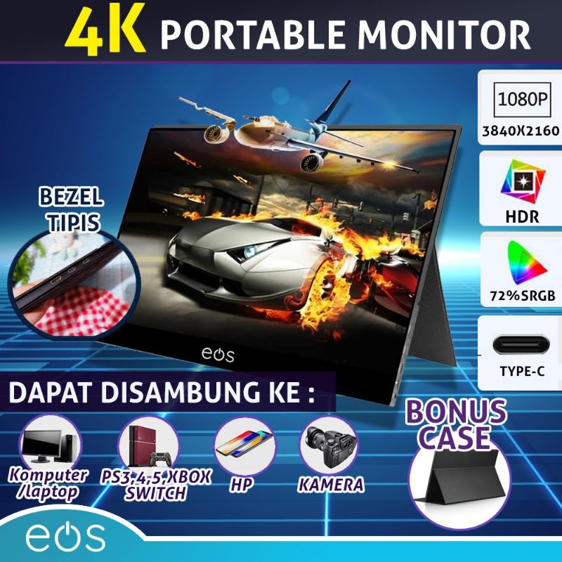 portable monitor 15 6 inch lcd 4k 3840 x 2160 type c hdmi   uhd