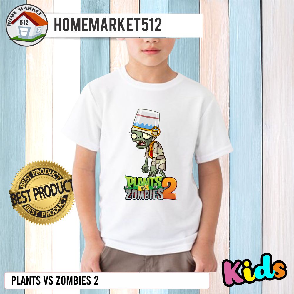 Kaos Anak Plants VS Zombies 2 Kaos Anak Laki-laki Dan Perempuan Premium SABLON ANTI RONTOK!!!!! | HOMEMARKET512