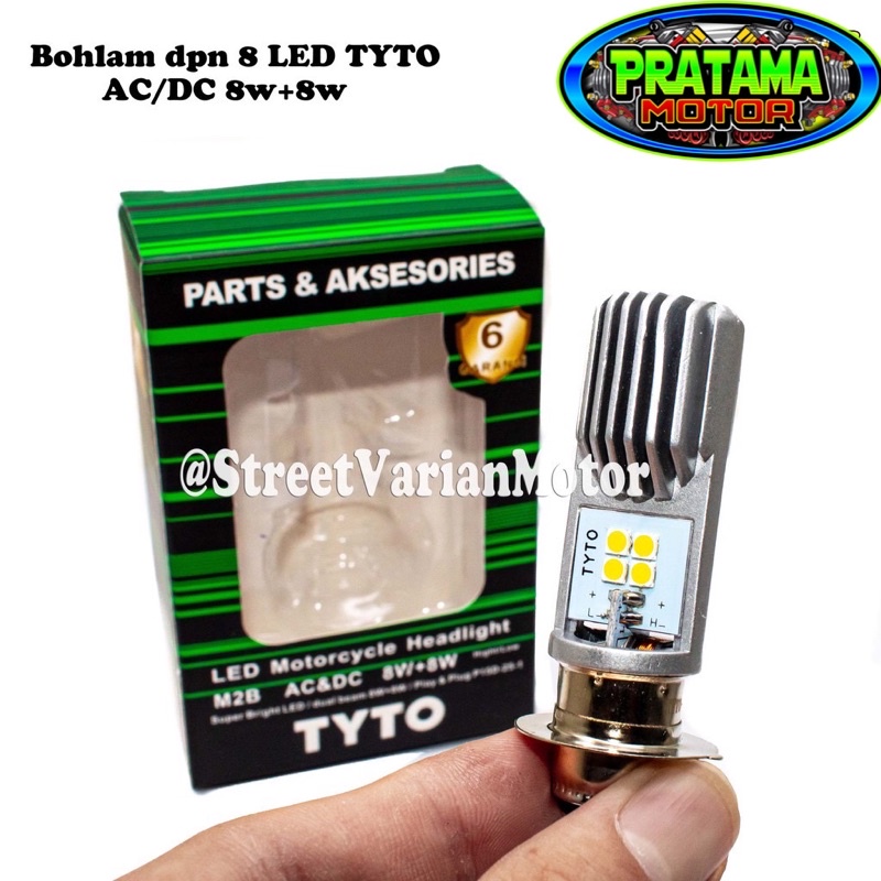 M2B TYTO Lampu Depan Motor TYTO LED 8 LED H6 AC DC Matic Bebek ORIGINAL TYTO KEMASAN H