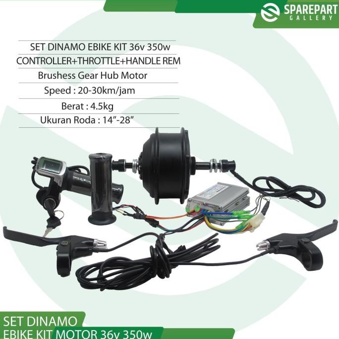 Set Ebike Kit Dinamo Motor Bldc 36V 350W Sepeda Listrik Jeruji 36Hole Termurah