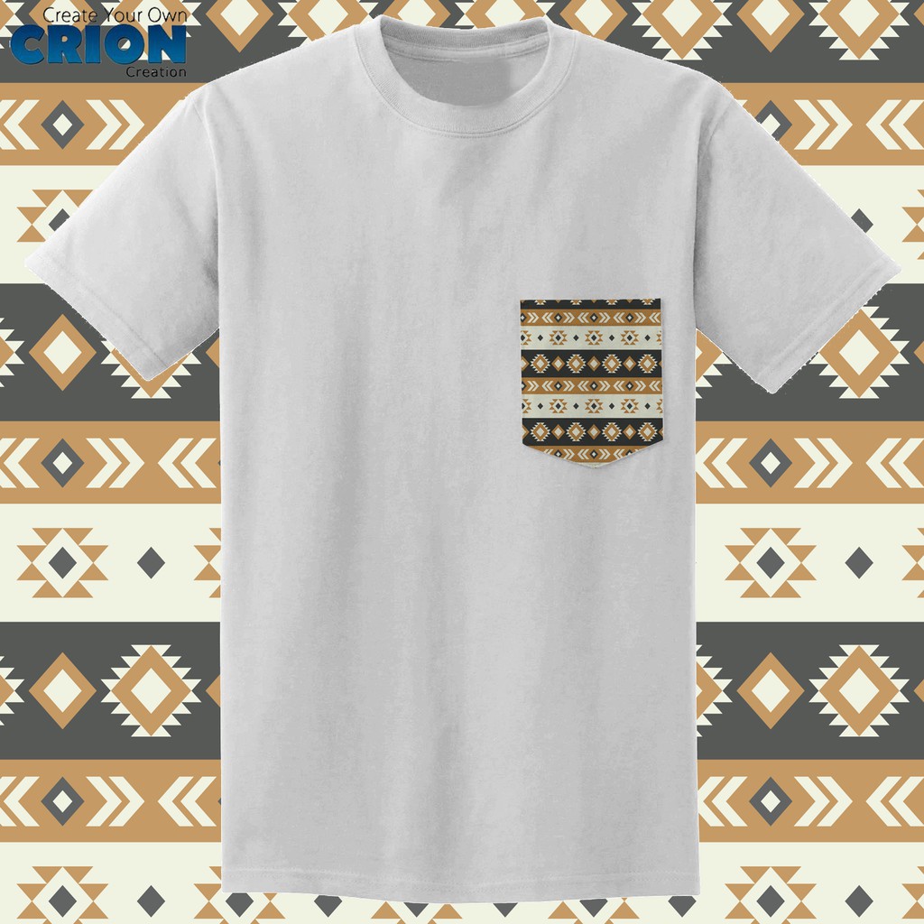 Crion Casual Tees Ethnic Series 4 with Pocket - Kaos dengan Kantong