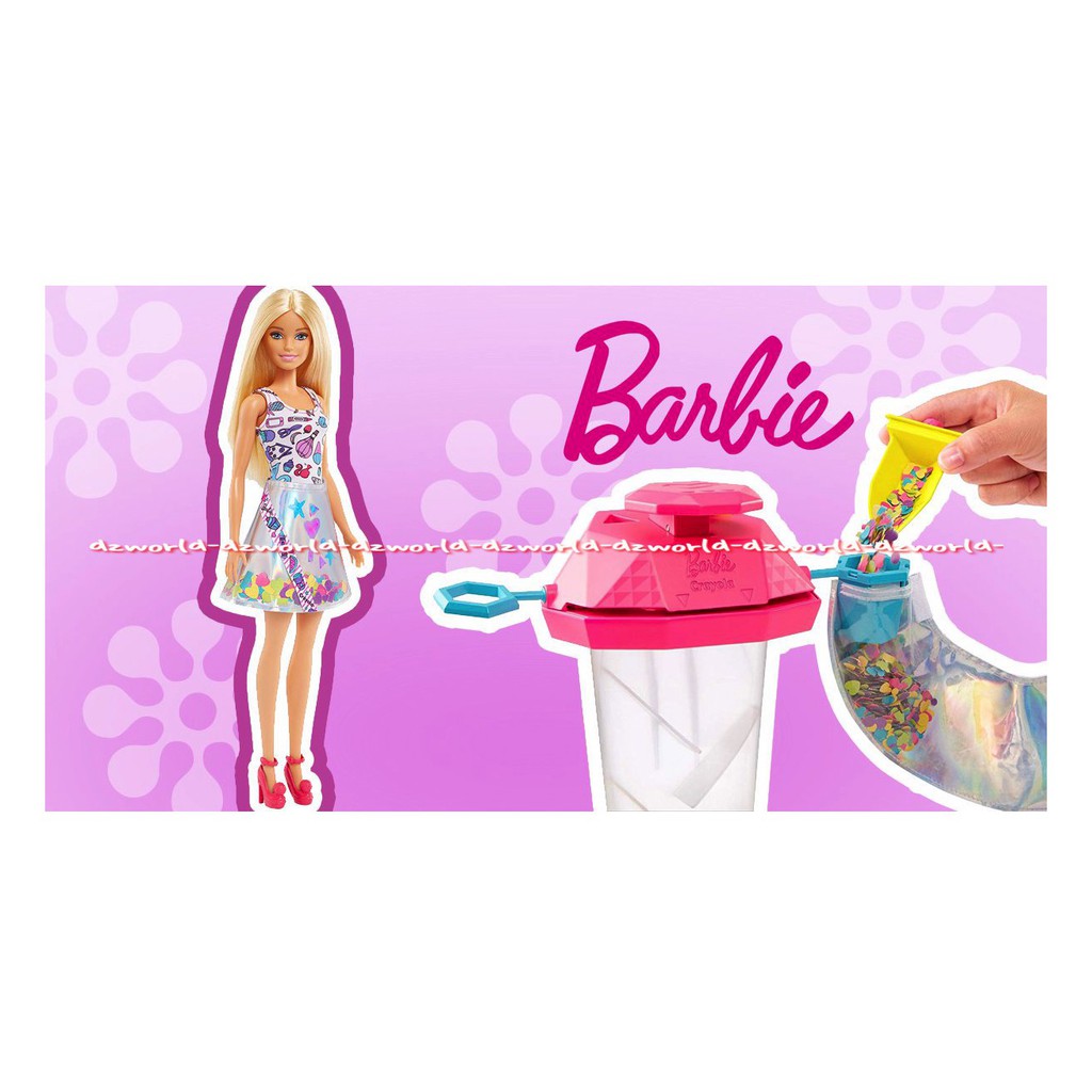 Barbie Crayola Confetti Skirt Studio Boneka Barbie Dengan Spidol Crayola