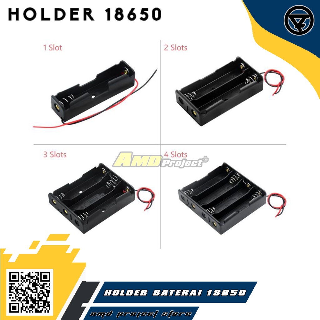 Holder Battery 18650 3.7V Tempat Baterai Kotak Batre Batu 1 2 3 4 Slot