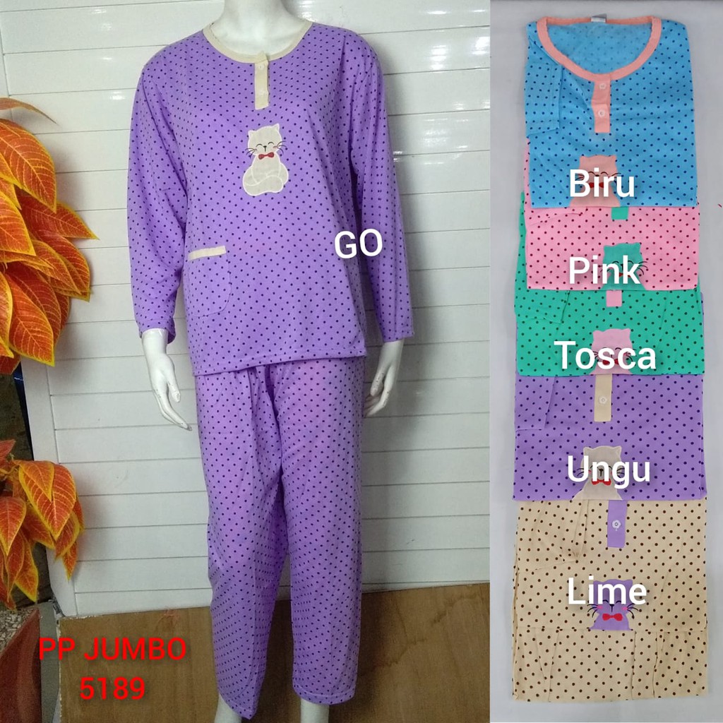 gos A BABYDOLL Bobo PP Dewasa Jumbo Setelan Baju Tidur Busui Celana Panjang Lengan Panjang Piyama