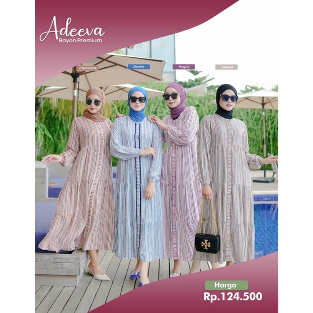 Ghina Fashion Adeeva Midi Dress/Gamis Remaja Rayon Premium