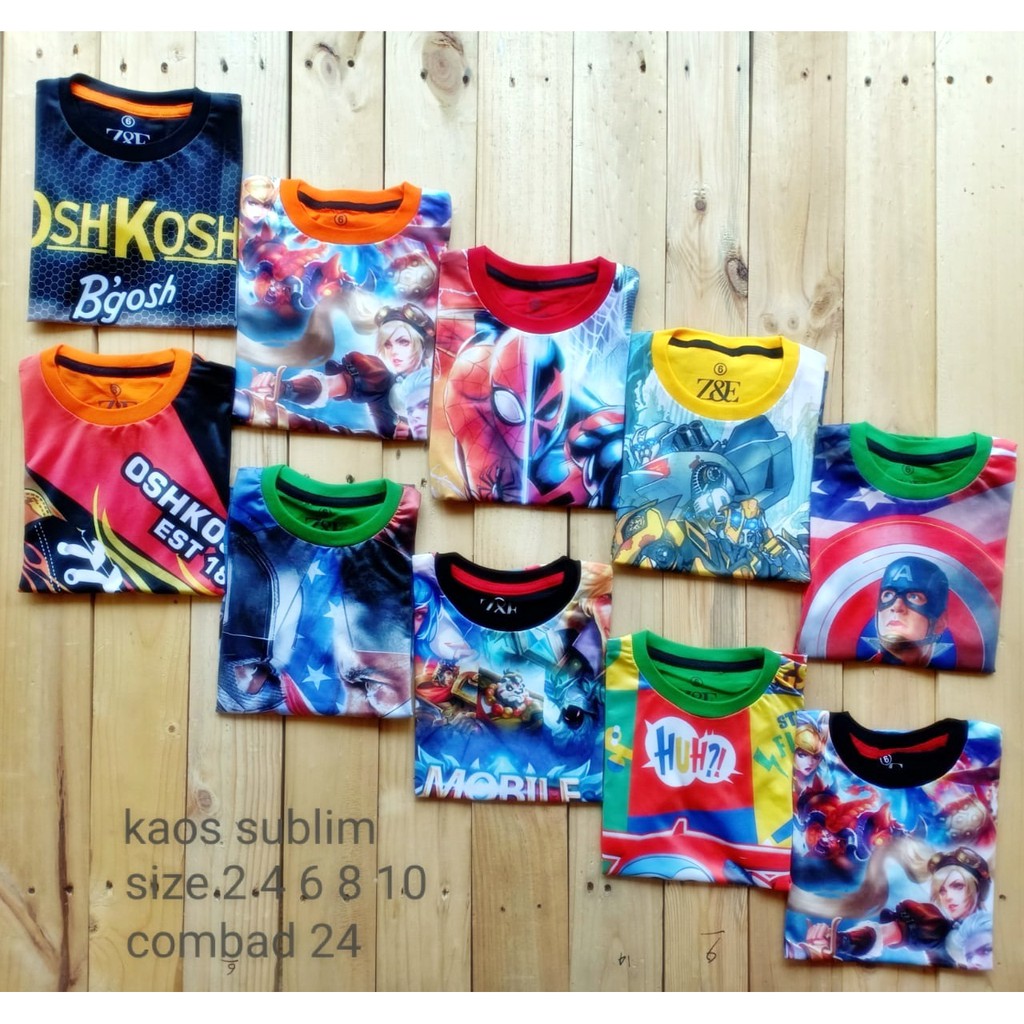 Kaos Anak Sublim Premium paket 79rb get 3pcs Baju anak Murah