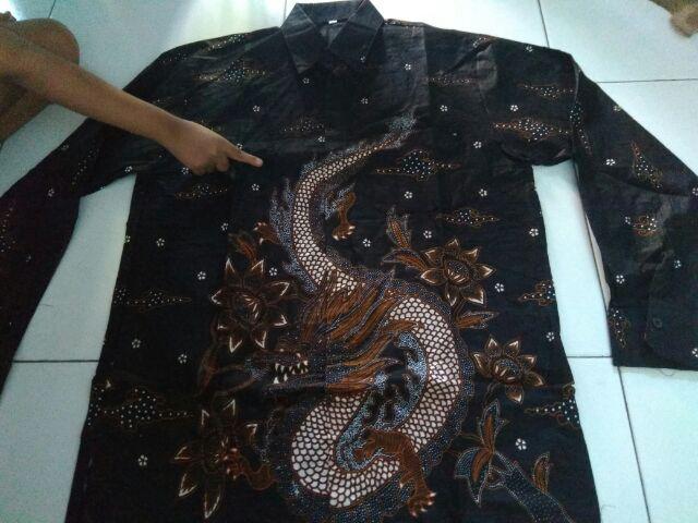 Kemeja Batik Cowok Batik Pria Hitam Manis Bswart
