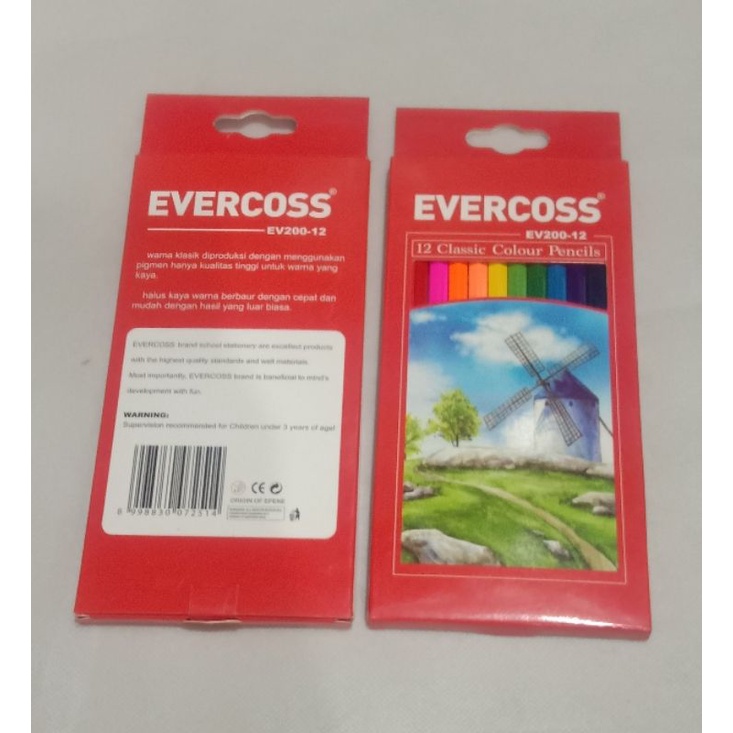 

pensil warna panjang Evercoss classic ev200 isi 12