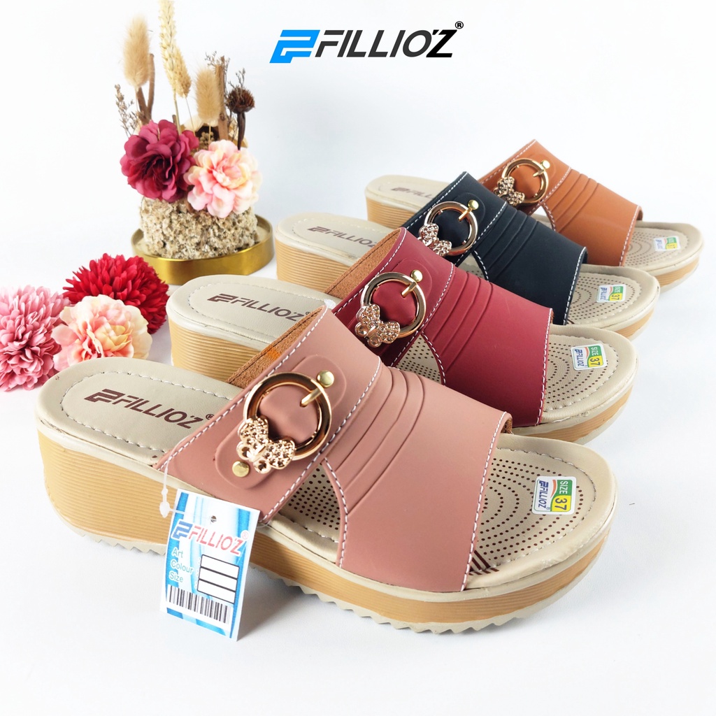 Sandal Wanita Terbaru Wedges Selop Anti Selip Fillioz FLW38