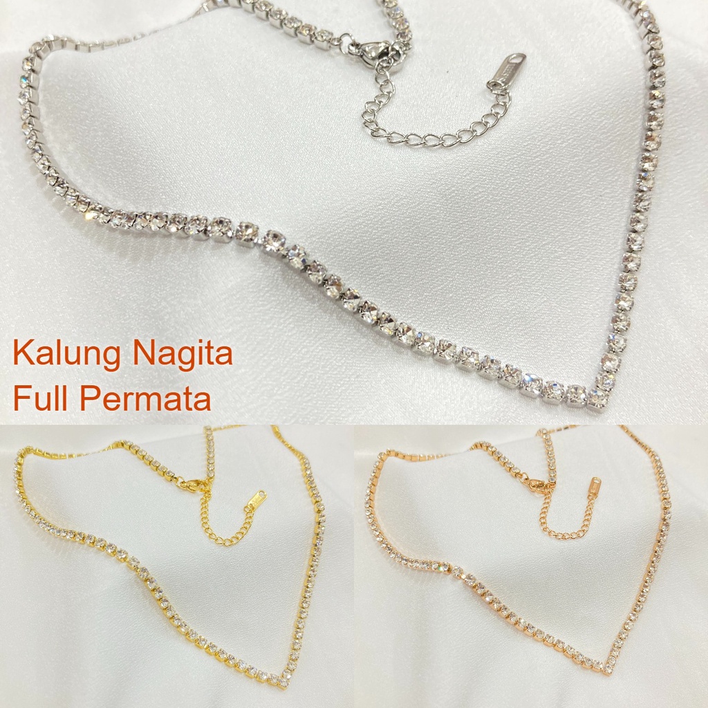 Kalung Titanium Nagita Anti Karat Dan Tidak Luntur Elegant Korean Style