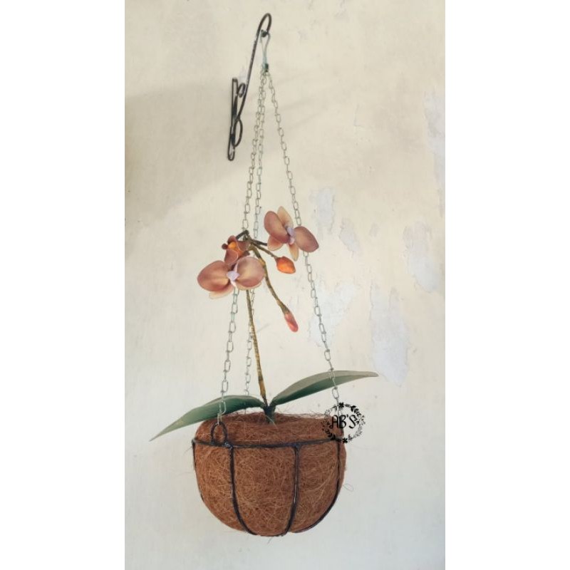 Pot Bunga/ tanaman gantung  besi untuk Dekorasi taman / Balkon anggrek rantai murah