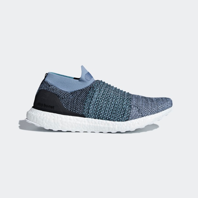Adidas Men Ultraboost Laceless Parley Shoes Raw Grey Carbon Blue Original