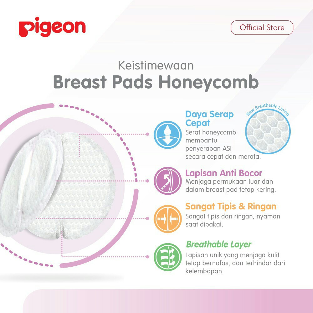 PIGEON Breast Pads Honeycomb Isi 12 Pcs