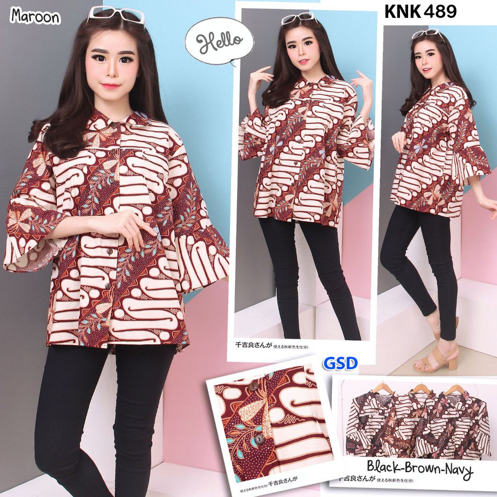 blus knk 489/atasan batik/blus batik/blouse batik/baju batik