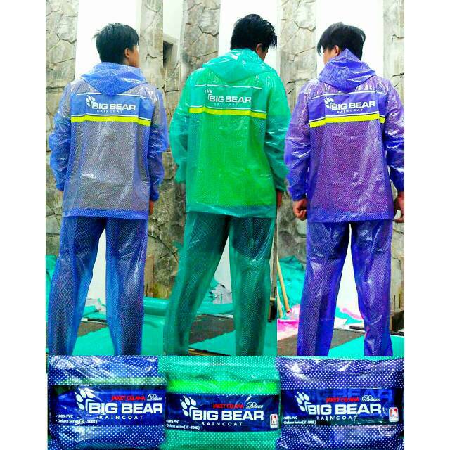 Jas Hujan BIG BEAR : POLKADOT Jaket Celana Dewasa TEBAL (PREMIUM)