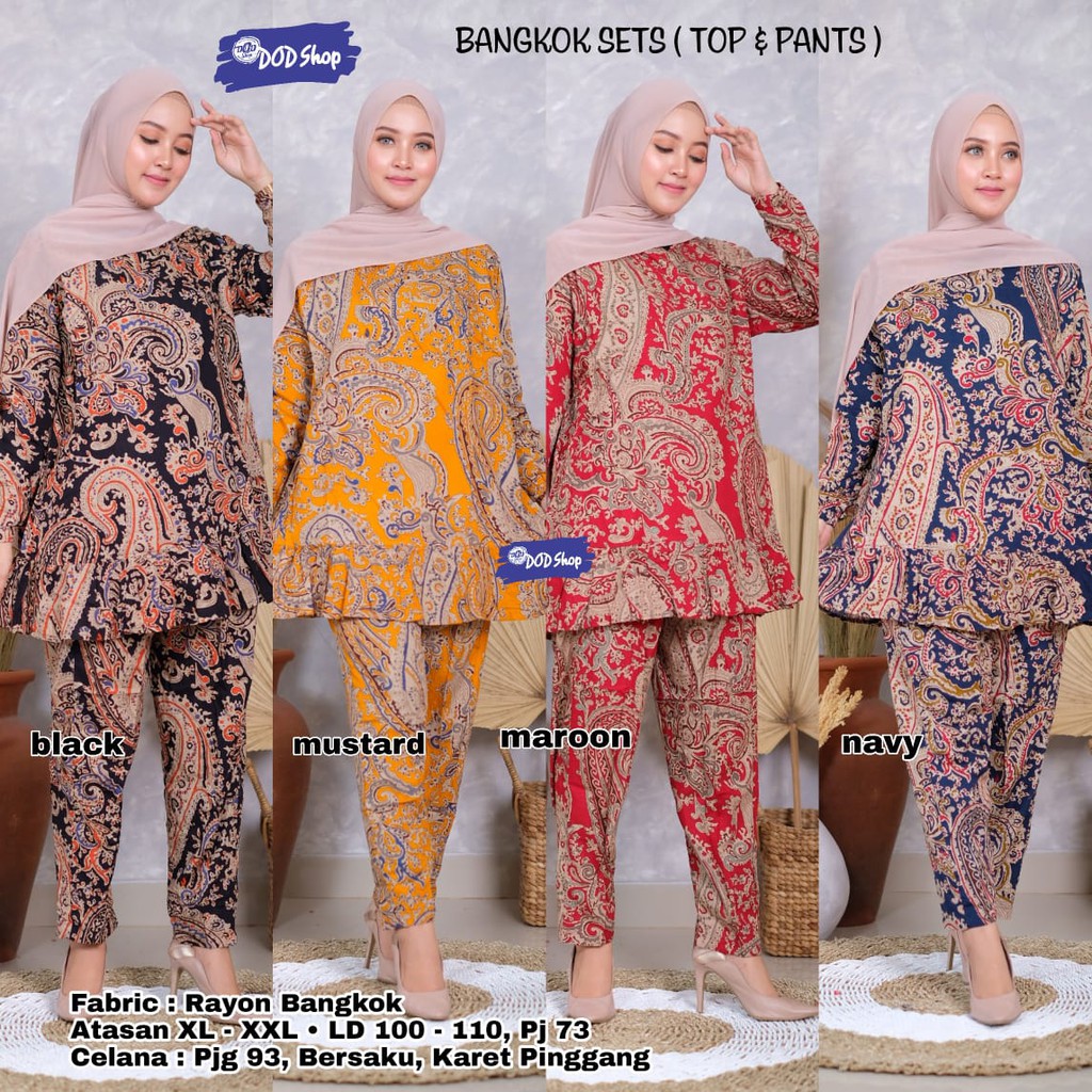 SETELAN BANKOK / SENJANI SET/BAJU SETELAN/SETELAN MOTIF/SET IYMEL/SETELAN BANGKOK IM