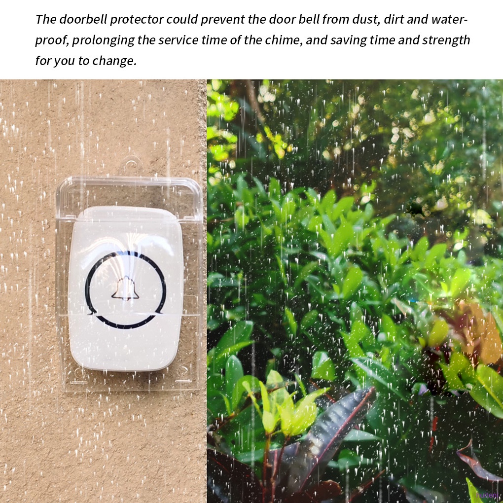 Doorbell Cover Waterproof Plastic Doorbell Protector Replacement Transparent Home Bell Chime Cover huiteni.id