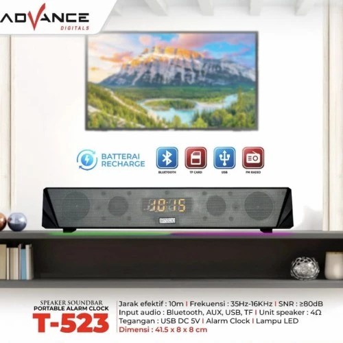 Soundbar Advance, speaker soundbar BT T-523/ Speaker Bluetooth Portable