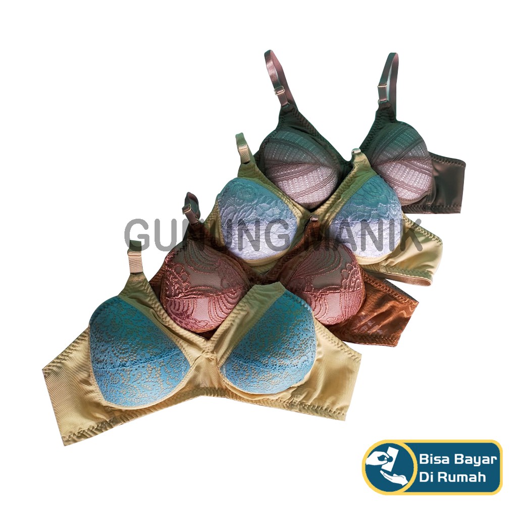 1 PCS bh bandung motif random bra wanita tanpa kawat busa tipis termurah