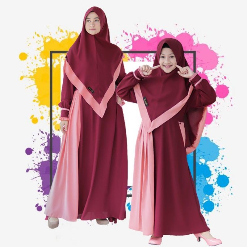 Moms & Kids Gamis Couple Ibu dan Anak terbaru 2021 Gamis Anak Perempuan