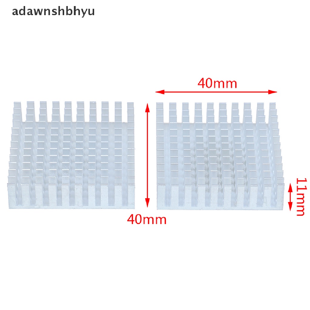 Adawnshbhyu 2pcs 40 * 40 * 11mm silver Radiator Aluminium cpu heatsink