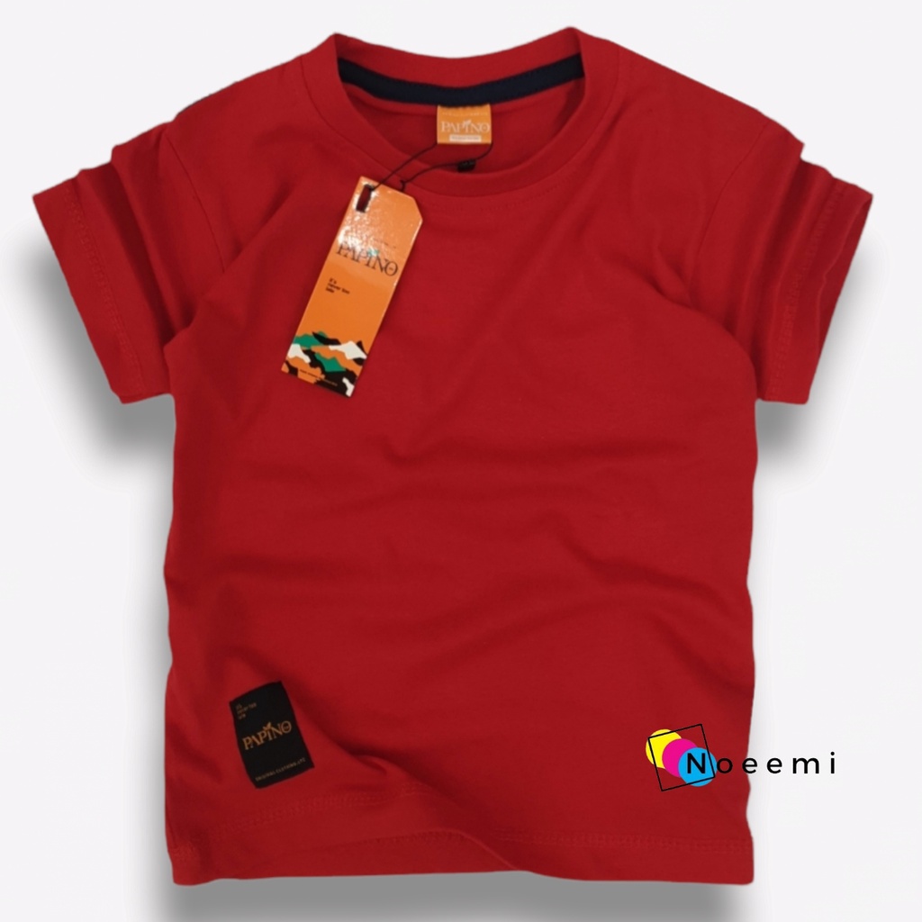 Papino Baju Kaos Anak Laki Laki 1-12 Tahun Pakaian Distro Oblong Polos Merah